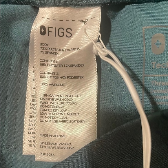 Womens New Figs Zamora Petite Jogger Scrub Pants Jade Hydrogreen - Picture 5 of 6